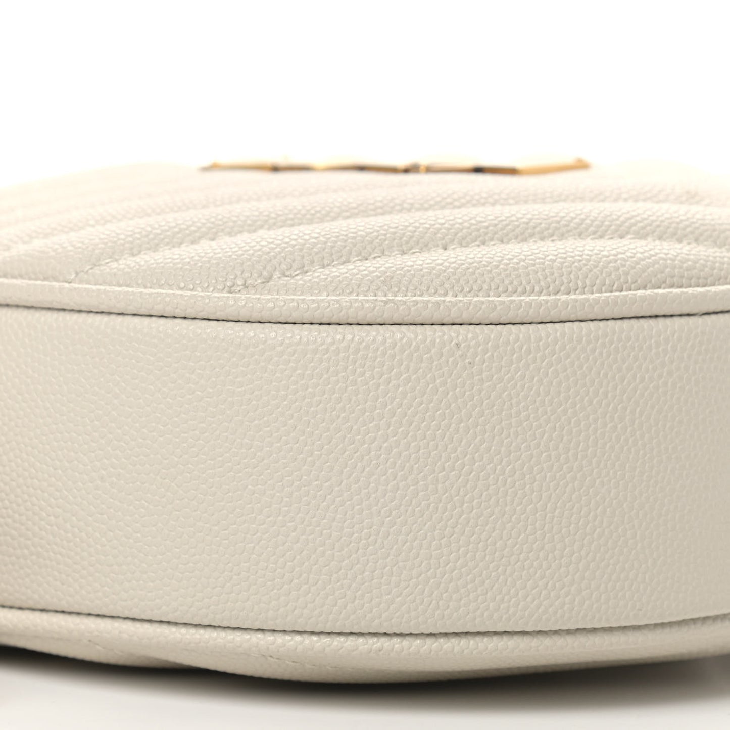 Grain De Poudre Matelasse Chevron Quilted Round Vinyle Camera Bag Crema Soft