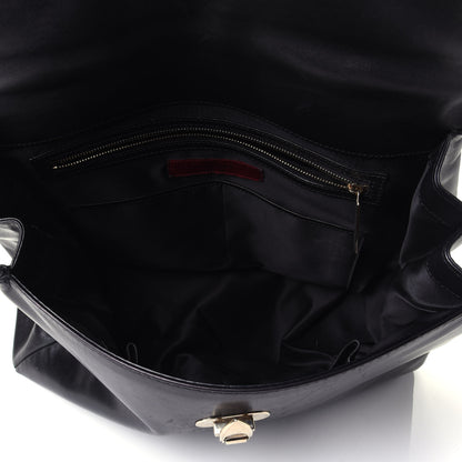 Valentino Garavani Vitello Large Rockstud Single Handle Flap Satchel Black 6 of 12