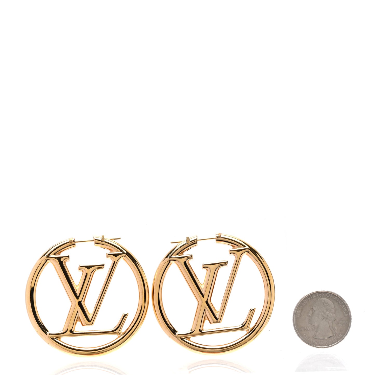 Metal Louise Hoop Earrings Gold