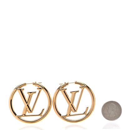 Louis Vuitton Metal Louise Hoop Earrings Gold 2 of 5