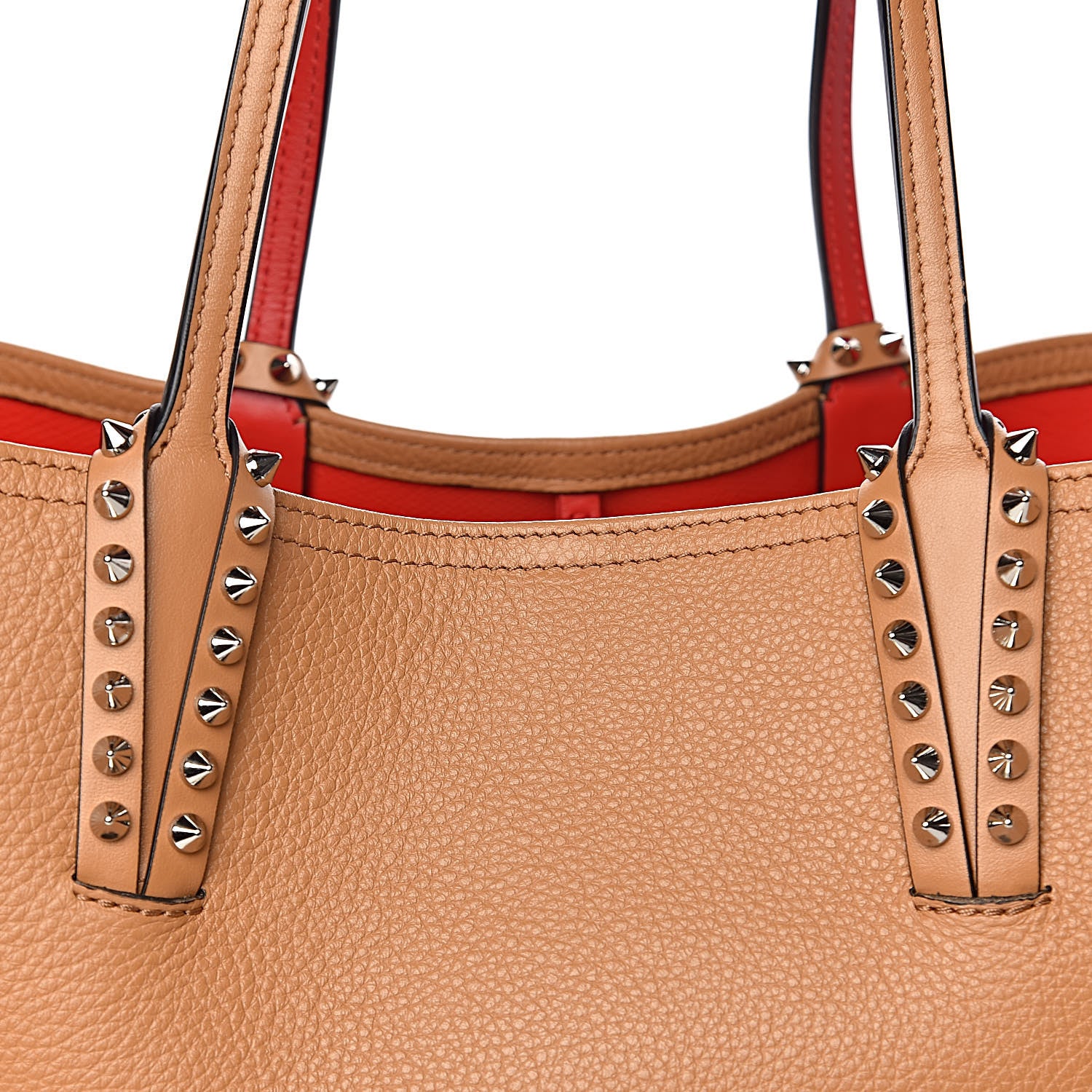 Christian Louboutin Calfskin Spikes East West Cabata Tote Avoine 11 of 11