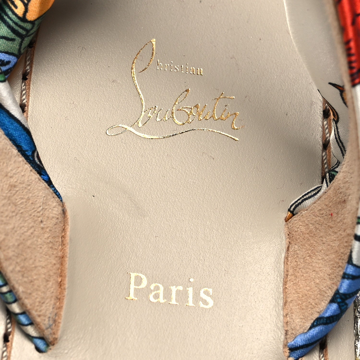 Christian Louboutin Nappa Crepe Satin Spetsos Flat Sandals 37 Multicolor 7 of 7