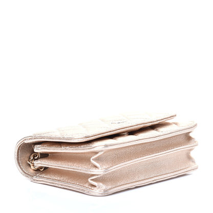 Chanel Metallic Lambskin Quilted Mini Wallet On Chain WOC Gold 4 of 10