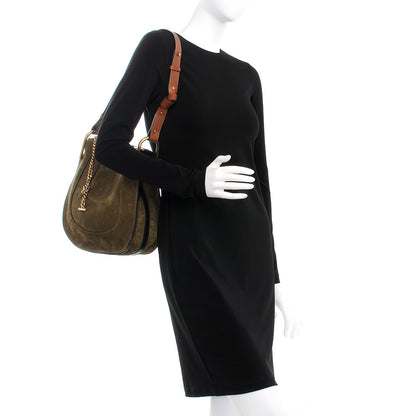 Chloe Suede Small Hayley Hobo Eucalyptus 2 of 7
