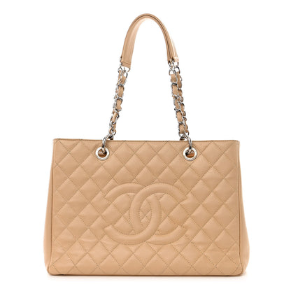 Chanel Caviar Quilted Grand Shopping Tote GST Beige 1 of 13