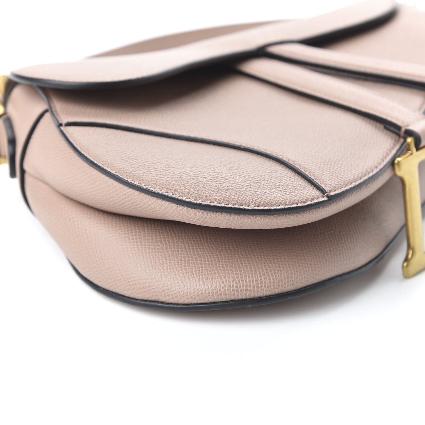 Grained Calfskin Saddle Bag Pink