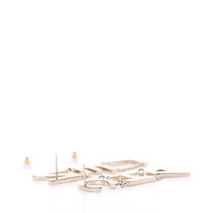 Chanel Metal Cha-Nel Logo Drop Earrings Gold 4 of 5