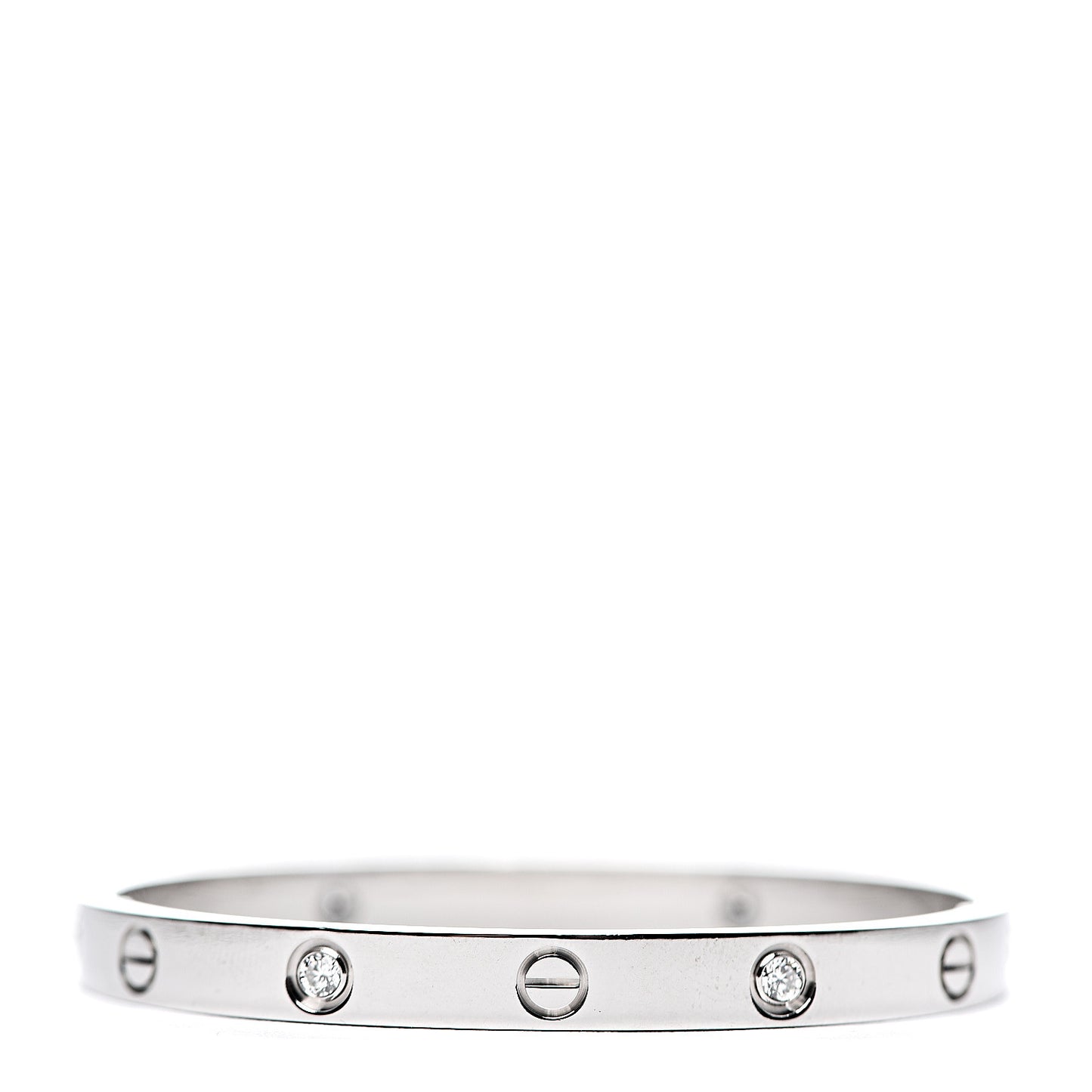 18K White Gold 4 Diamond LOVE Bracelet 17