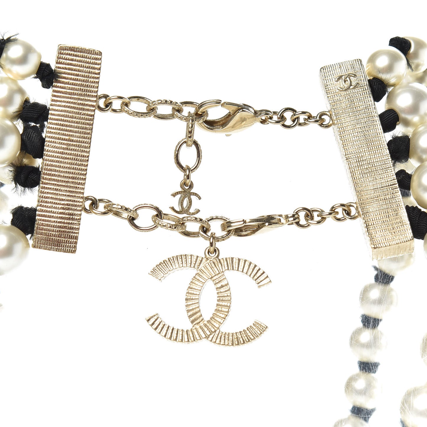 Pearl Multi Strand Long Necklace Gold
