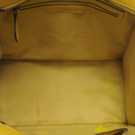 Celine Drummed Calfskin Mini Luggage Citron 7 of 10