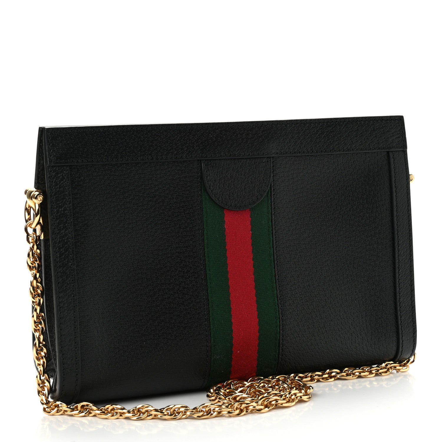 Gucci Calfskin GG Web Small Ophidia Chain Shoulder Bag Black 3 of 11