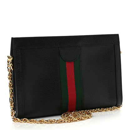 Gucci Calfskin GG Web Small Ophidia Chain Shoulder Bag Black 3 of 11