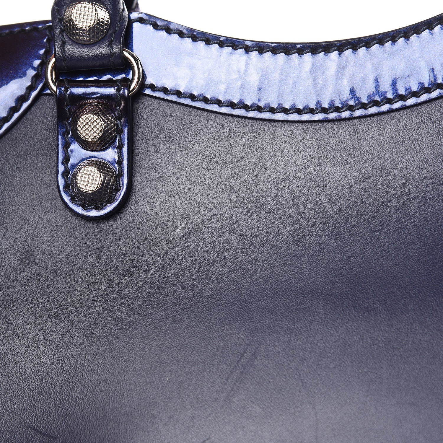 Balenciaga Smooth Calfskin Metallic Patent Giant 12 Silver Hardware Mini City Ultraviolet 17 of 19