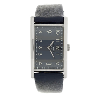 Tiffany Stainless Steel Calfskin 22mm East West Quartz Watch Blue 1 of 4