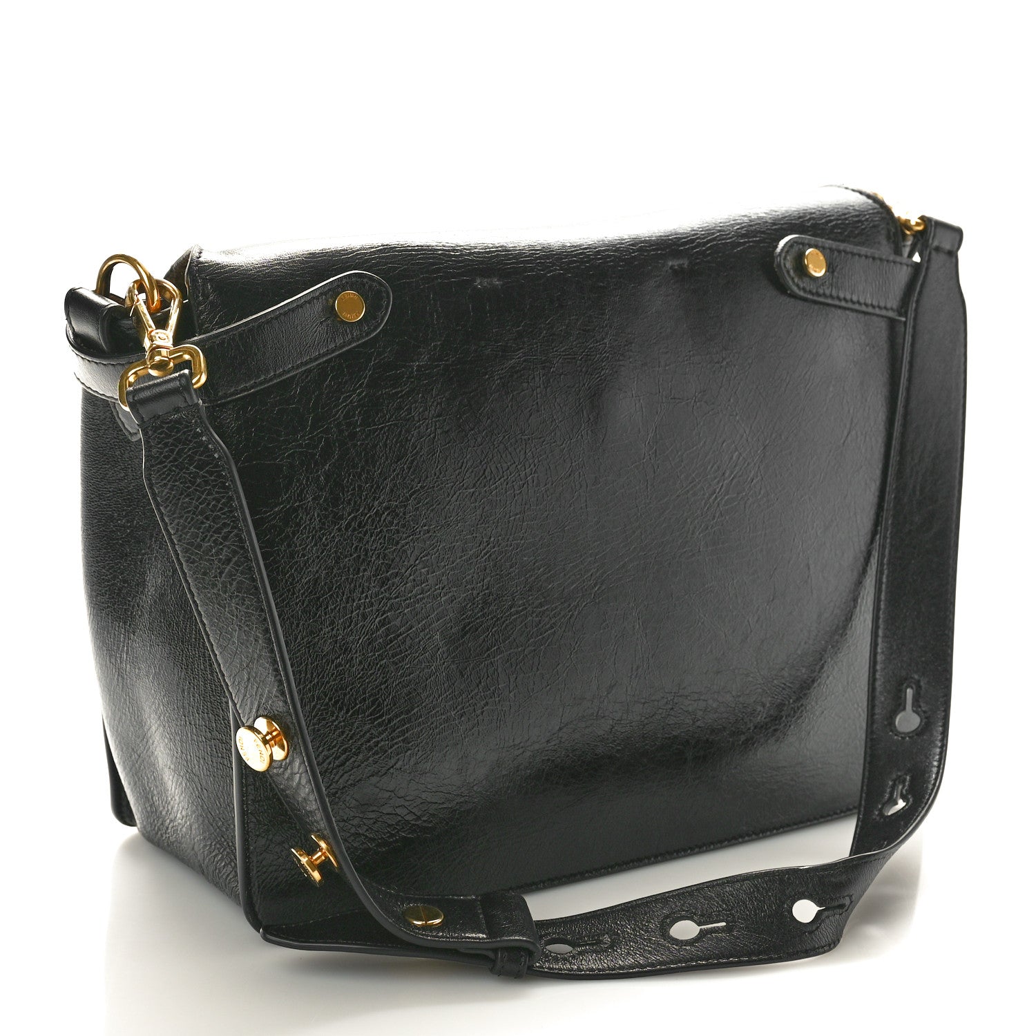 Fendi Agnello Old Shine Large Kan U Shoulder Bag Black 2 of 9