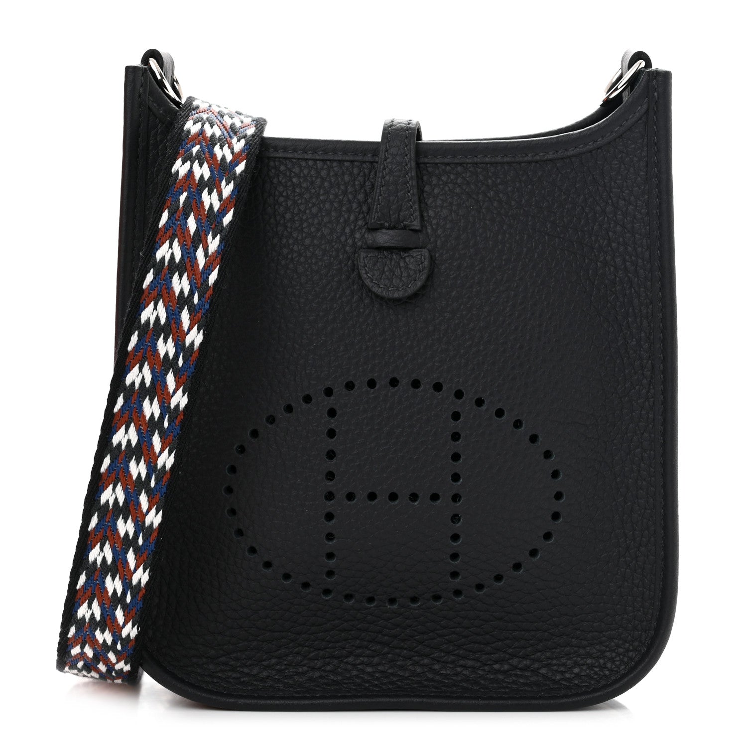 Hermes Taurillon Maurice Zigzag Evelyne TPM Black Bleu Zellige Indigo 1 of 11