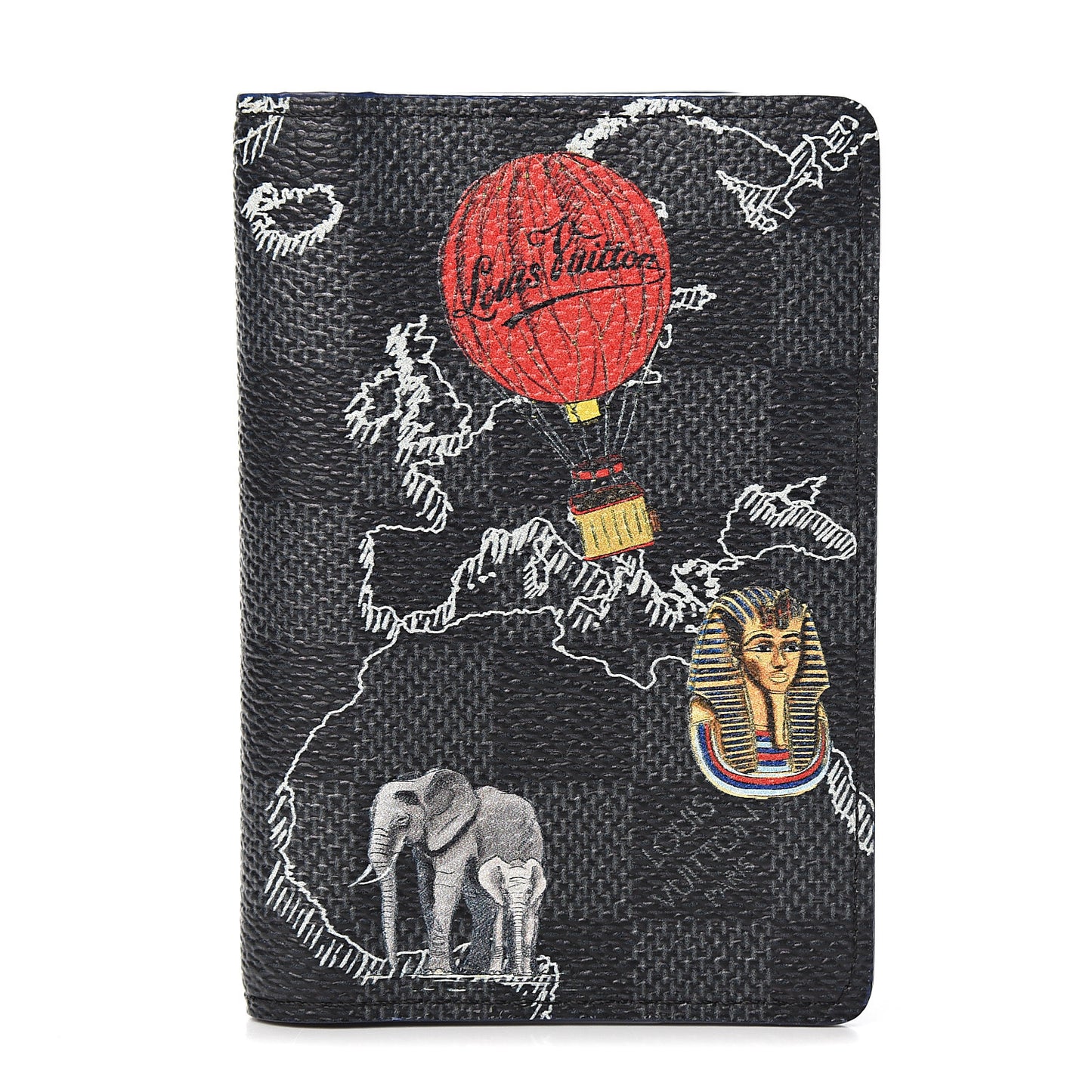 Damier Graphite World Map Pocket Organizer NM