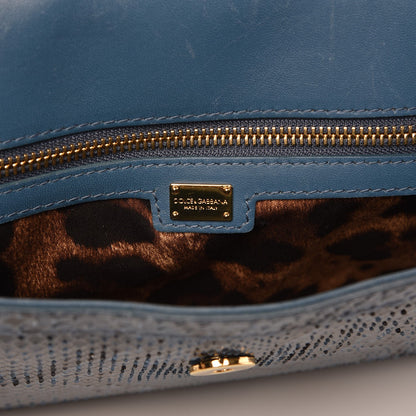 Dolce & Gabbana Python Large Miss Sicily Satchel Blue 7 of 12