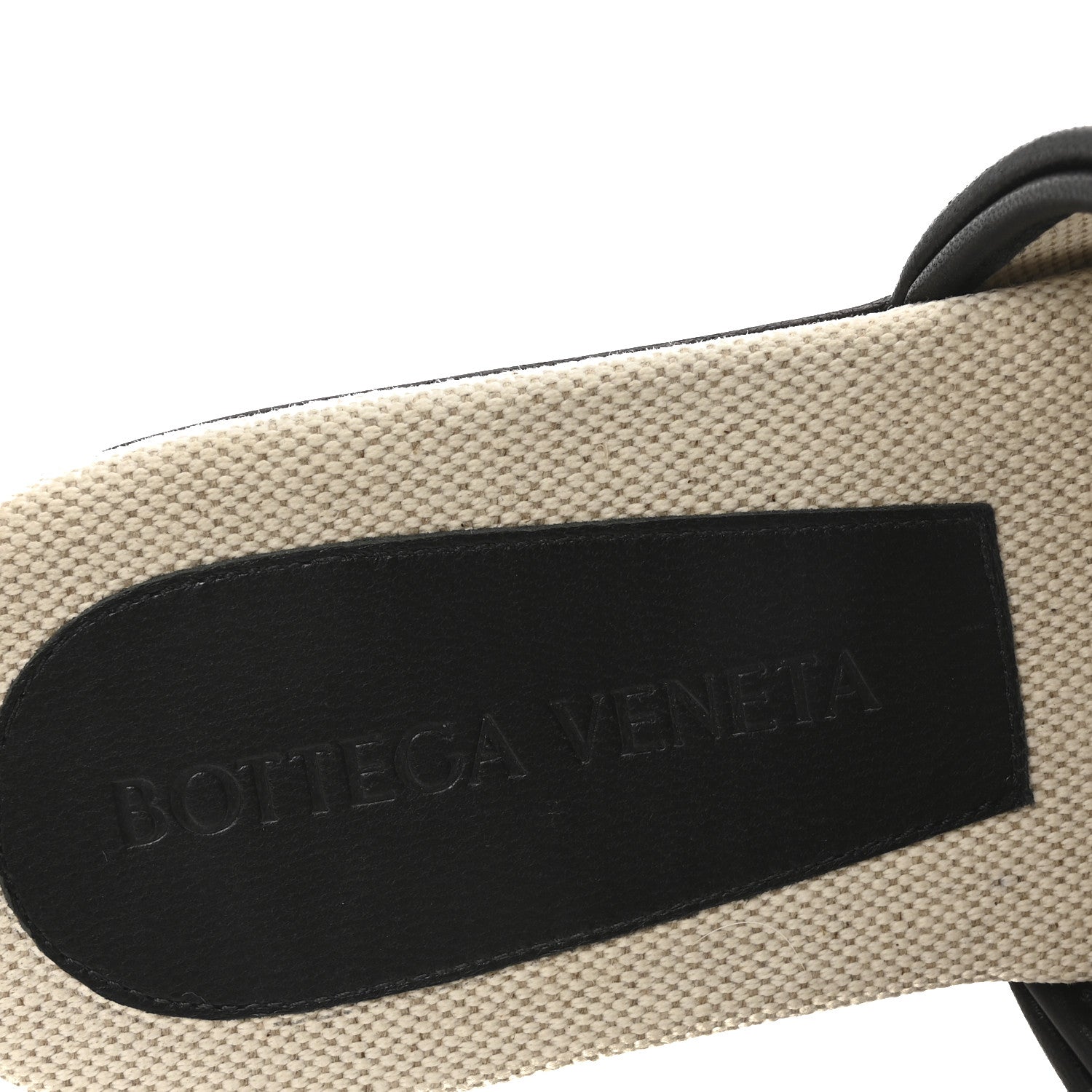 Bottega Veneta Cassette Canvas Patch Flat Sandals 40.5 Natural Black 8 of 9