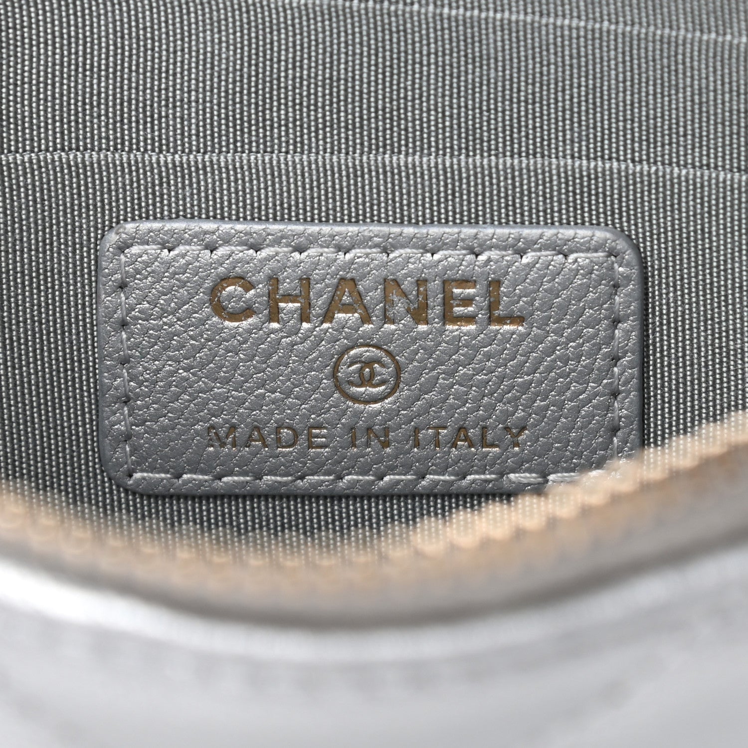 Chanel Metallic Goatskin Quilted Chanel 19 Flat Wallet Pouch Silver 6 of 7