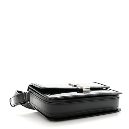 Saint Laurent Glazed Calfskin Monogram Medium Solferino Satchel Black 3 of 9