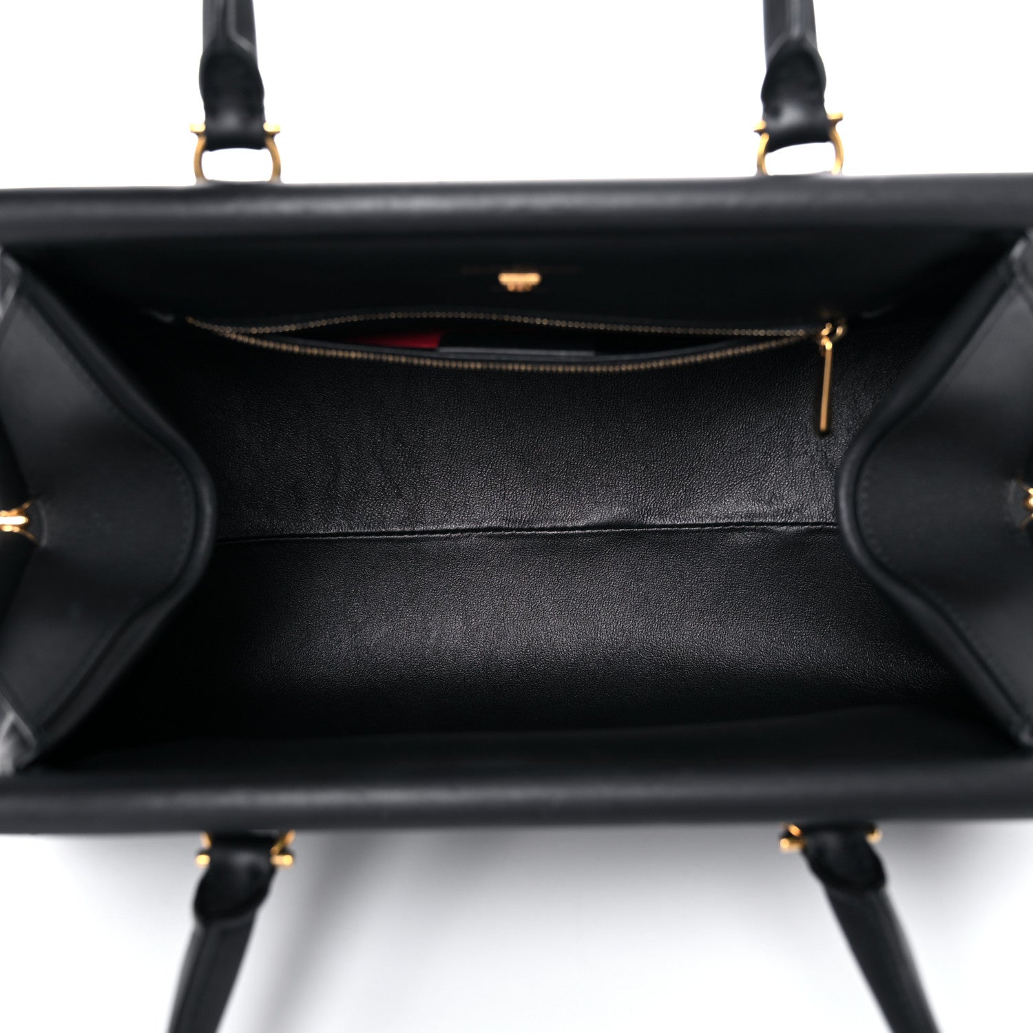 Salvatore Ferragamo Calfskin Frame Satchel Black 5 of 12