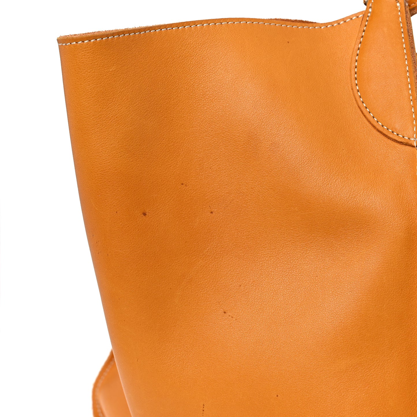 Soft Bare Calfskin Medium Big Bag Dark Yellow
