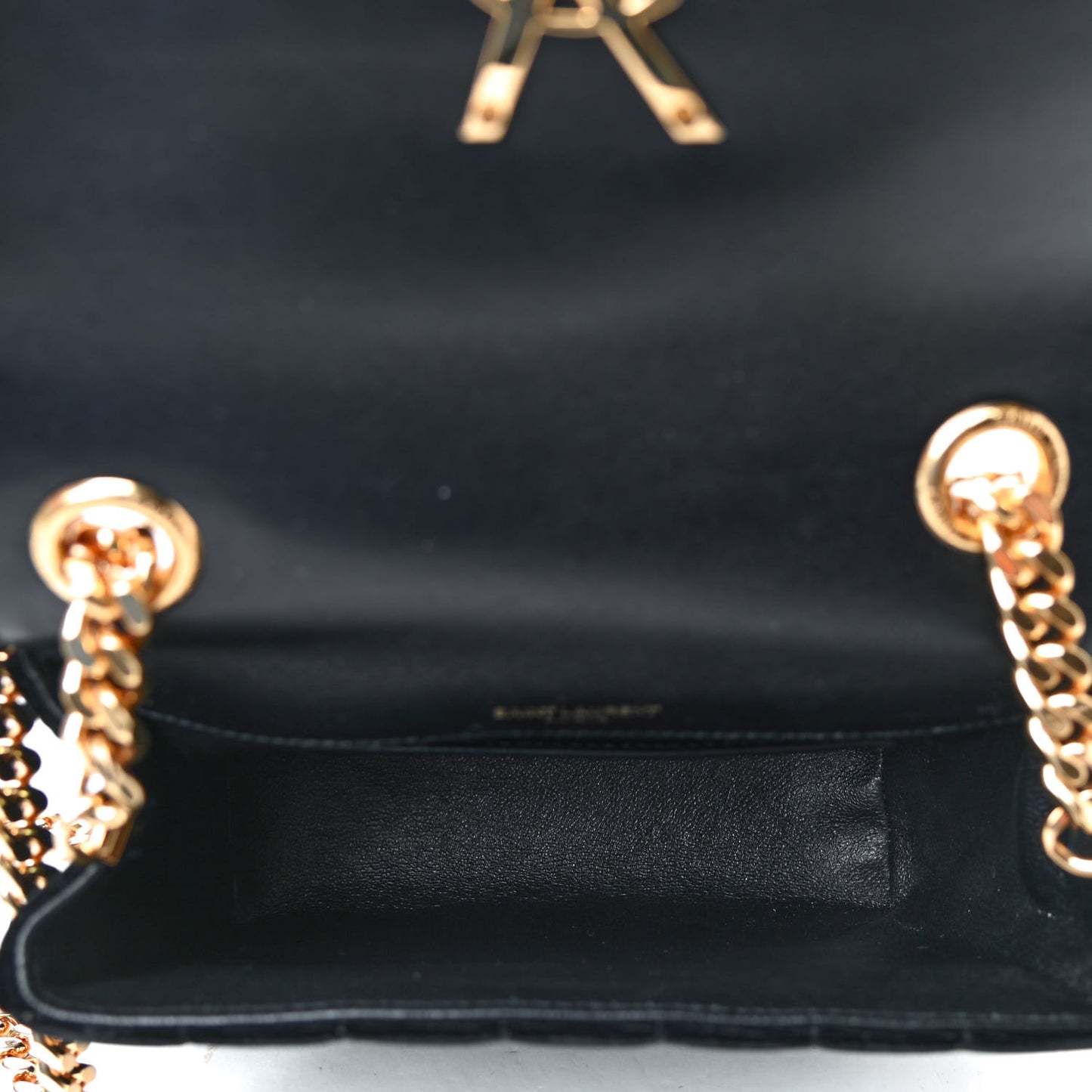 Velvet Matelasse Small Vicky Chain Bag Black