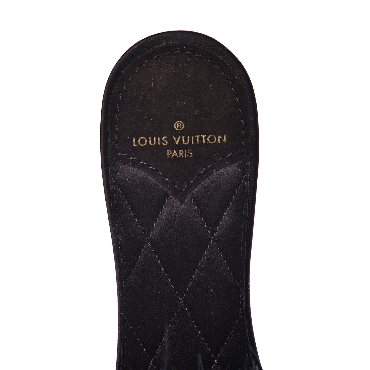 Fur Crystal LV Marilyn Flat Mule 38 Black