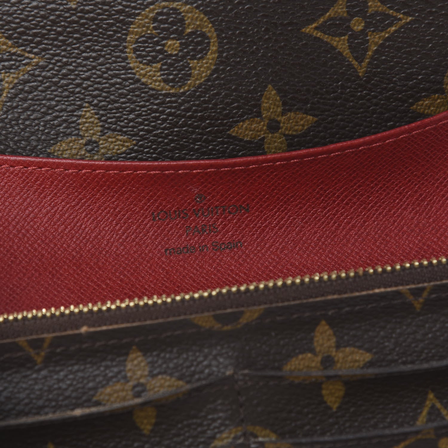 Louis Vuitton Monogram Emilie Wallet Red 5 of 11