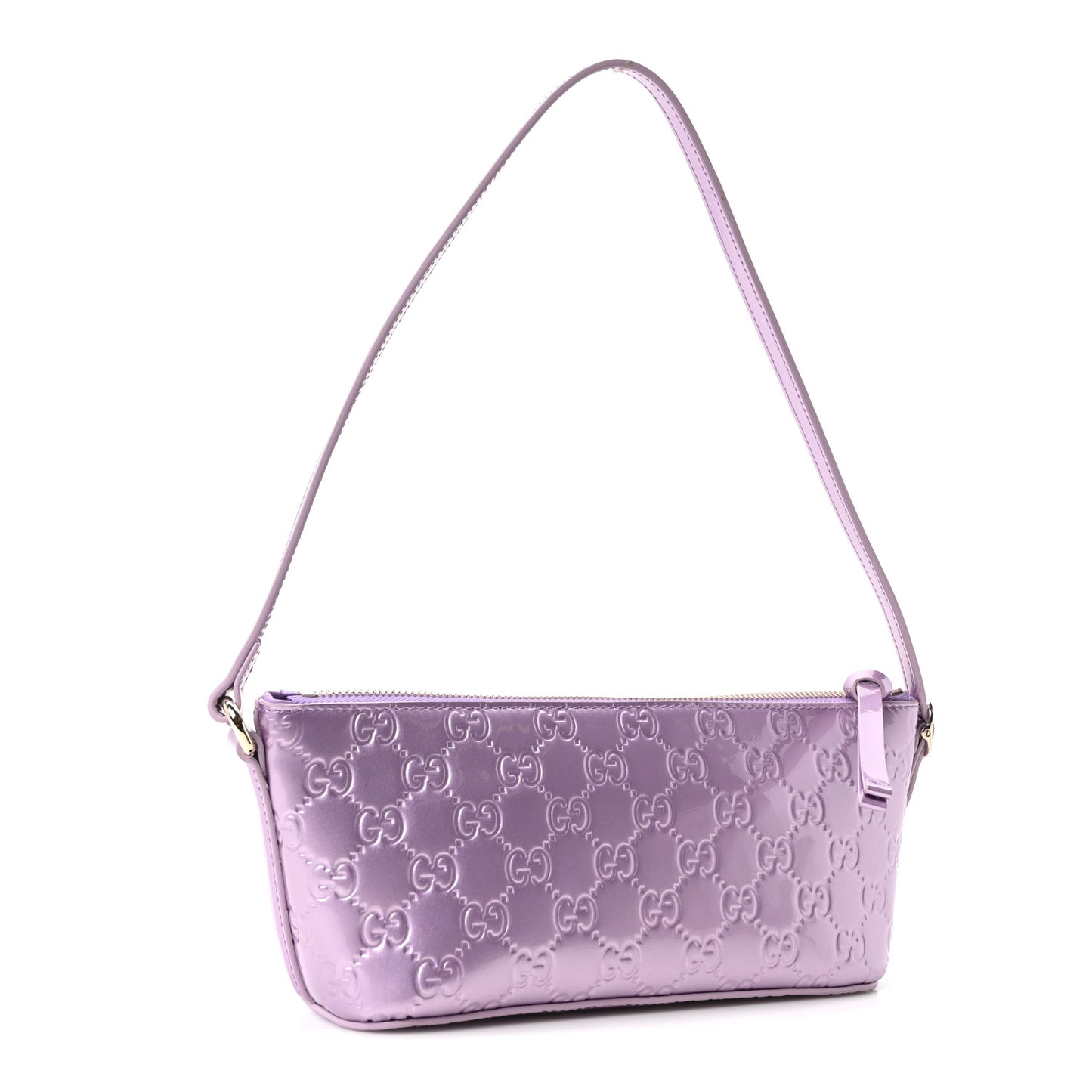 GG Shine Guccissima Emblem Small Shoulder Bag Purple