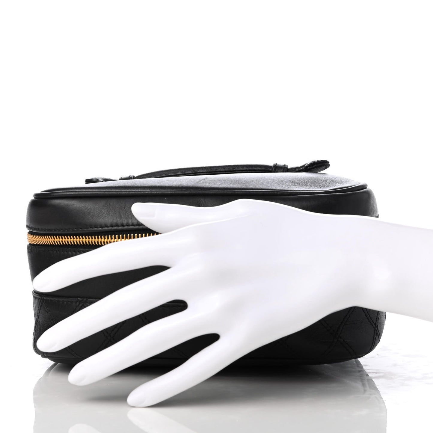 Calfskin Vanity Cosmetic Bag Black