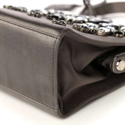 Prada Satin Embellished Framed Bag Fumo 10 of 15