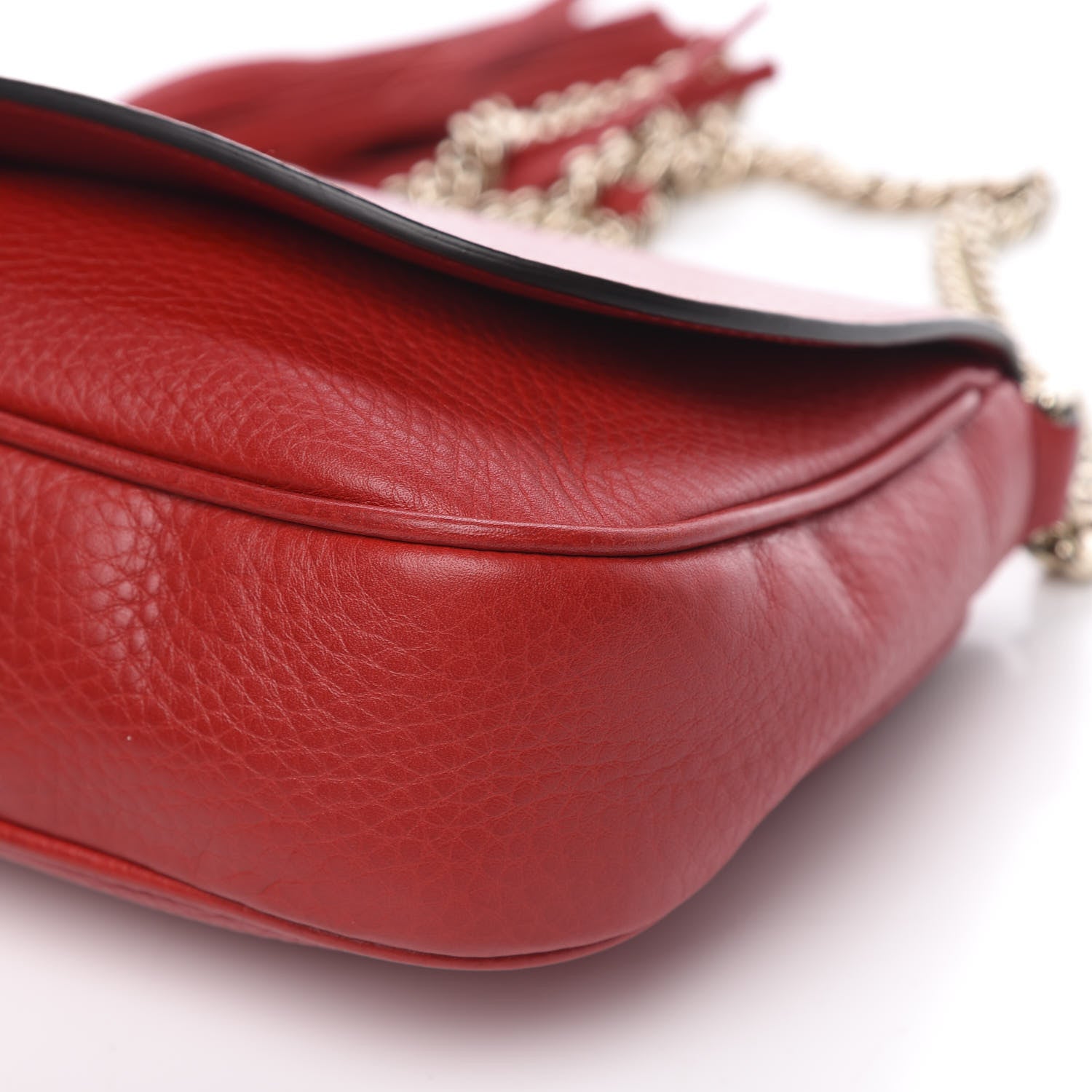 Gucci Pebbled Calfskin Medium Soho Flap Crossbody Tabasco Red 9 of 10