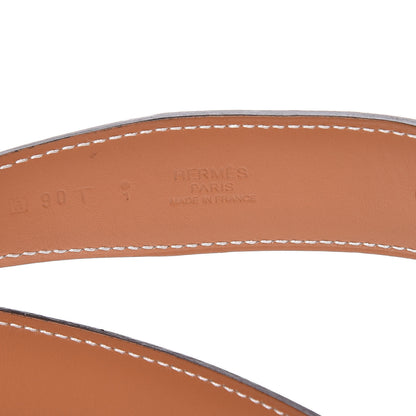 Hermes Epsom Box 32mm Idem Belt 90 White Gold 4 of 8