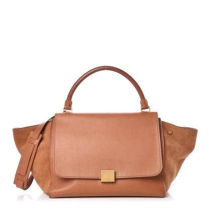 Celine Natural Calfskin Suede Medium Trapeze Tan 1 of 22