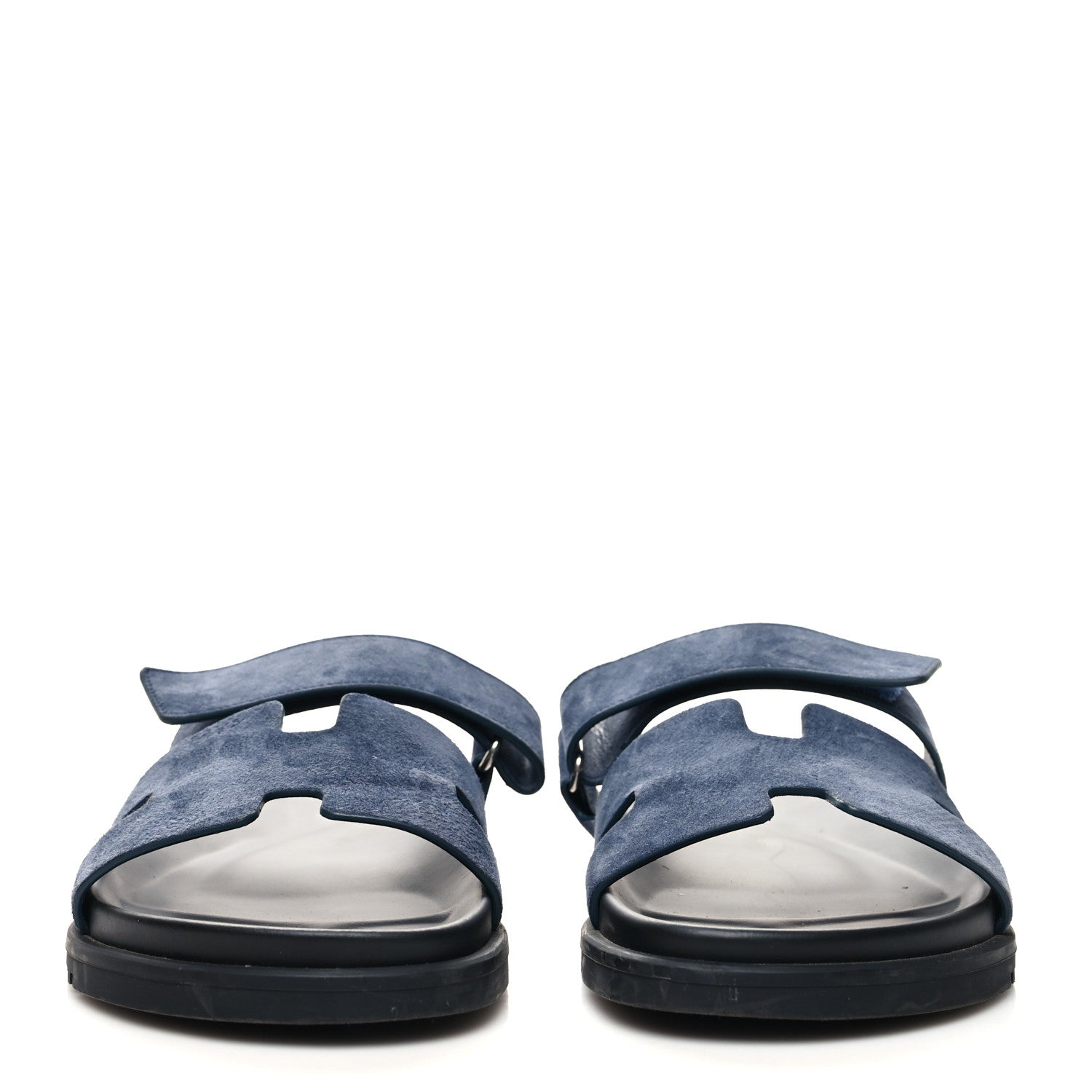 Hermes Suede Goatskin Womens Chypre Sandals 40 Bleu Celeste 2 of 9