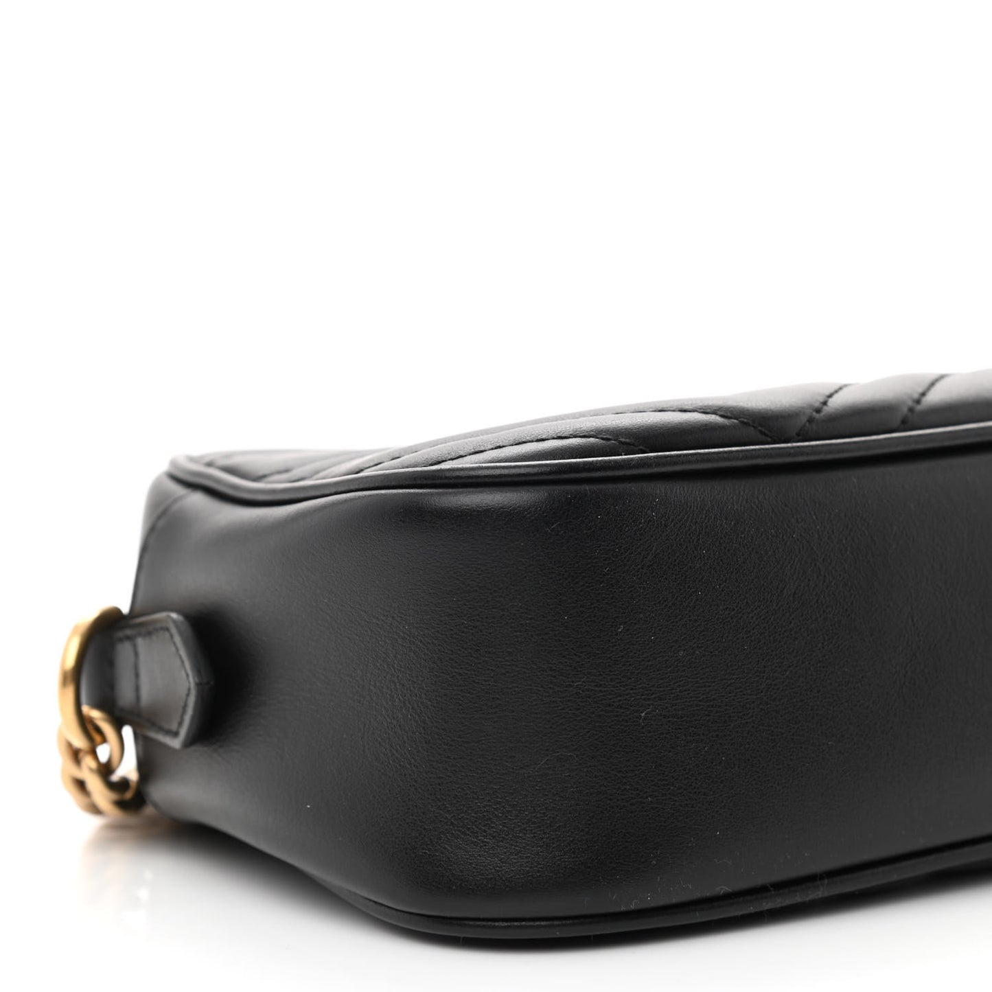 Calfskin Matelasse Small GG Marmont Chain Shoulder Bag Black
