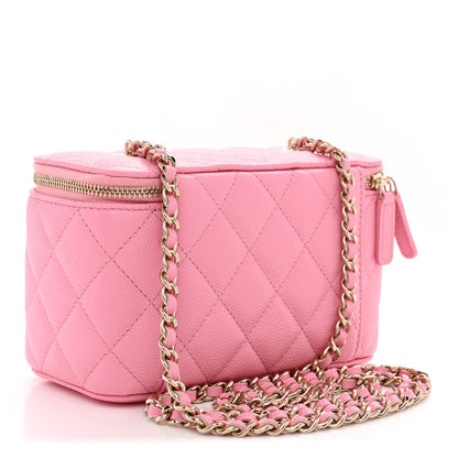 Chanel Caviar Quilted Small Vanity Case With Chain Pink 3 of 11