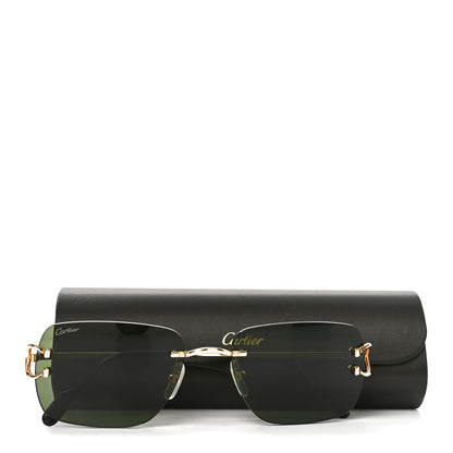 Cartier Metal Rimless C Decor Sunglasses CT0330S Gold Green 7 of 7