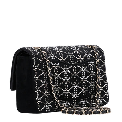 Chanel Velvet Crystal Medium Double Flap Black 3 of 11