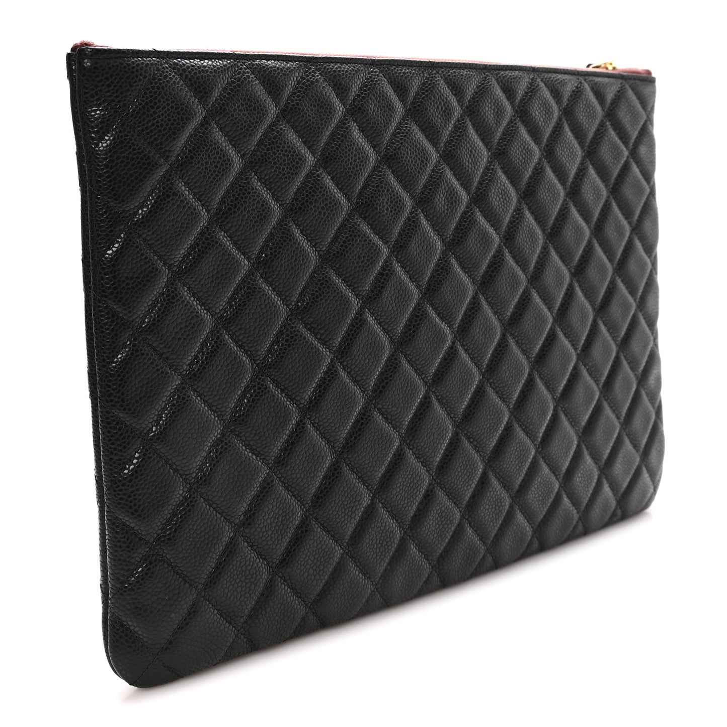 Caviar Quilted Large Cosmetic Case Black