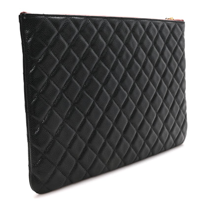 Chanel Caviar Quilted Large Cosmetic Case Black 3 of 8