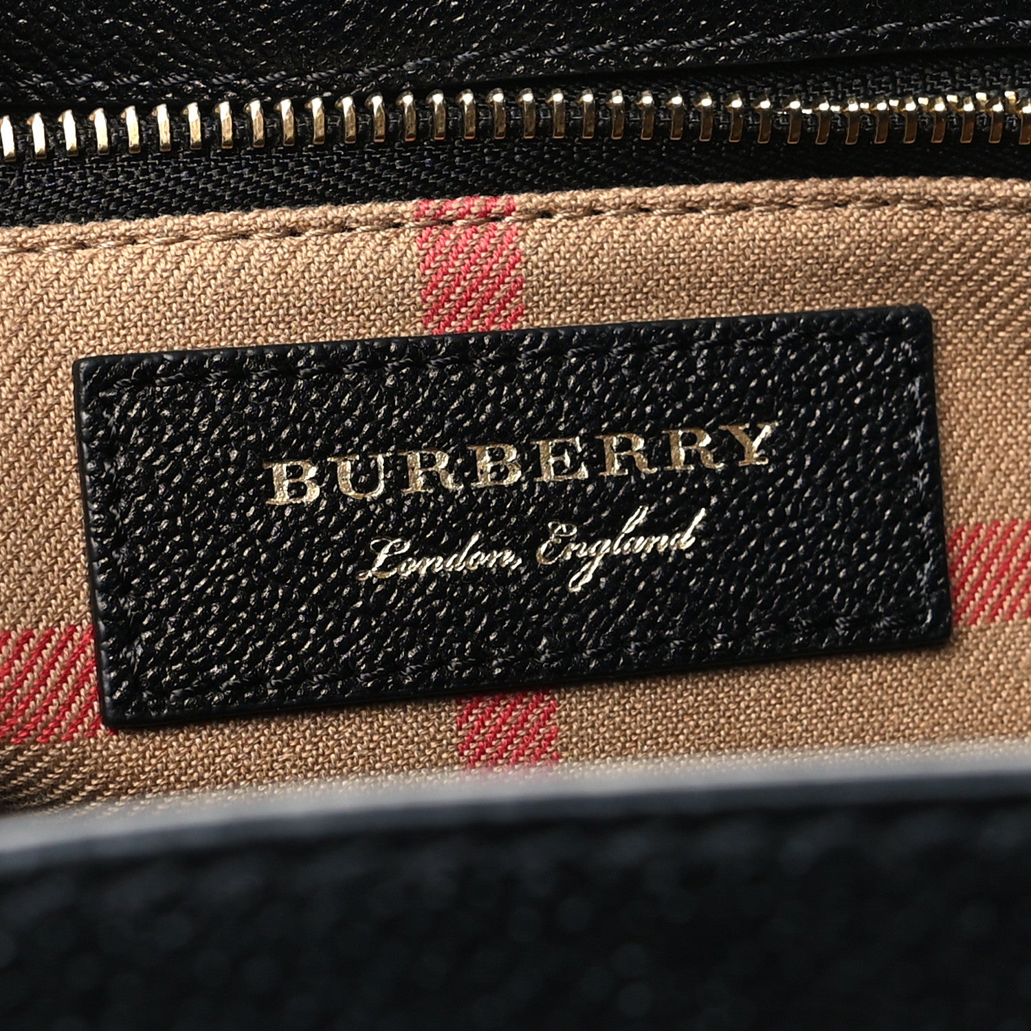 Burberry Soft Grain Calfskin Medium Buckle Tote Black 6 of 9