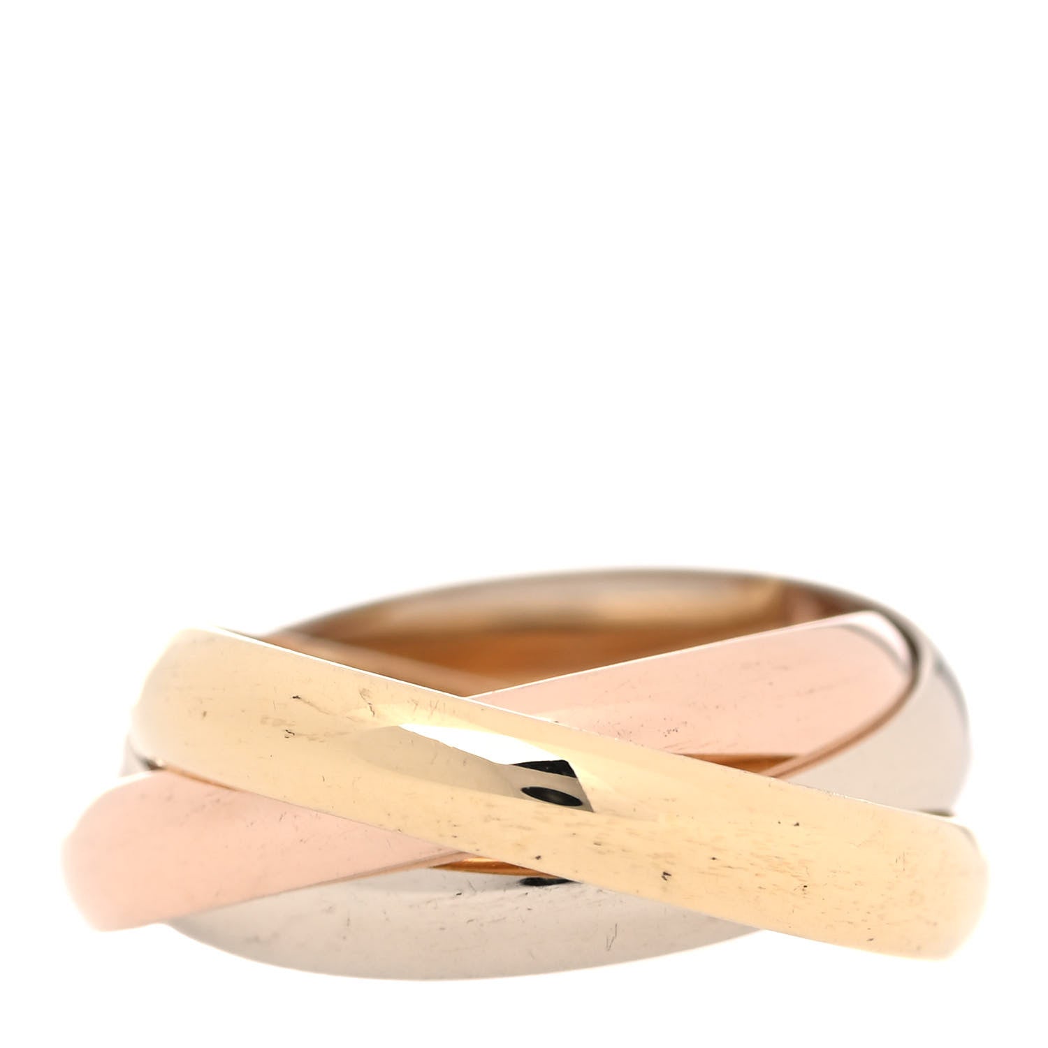 Cartier 18K Pink Yellow White Gold Classic Les Must De Cartier Trinity Ring 54 7 3 of 5