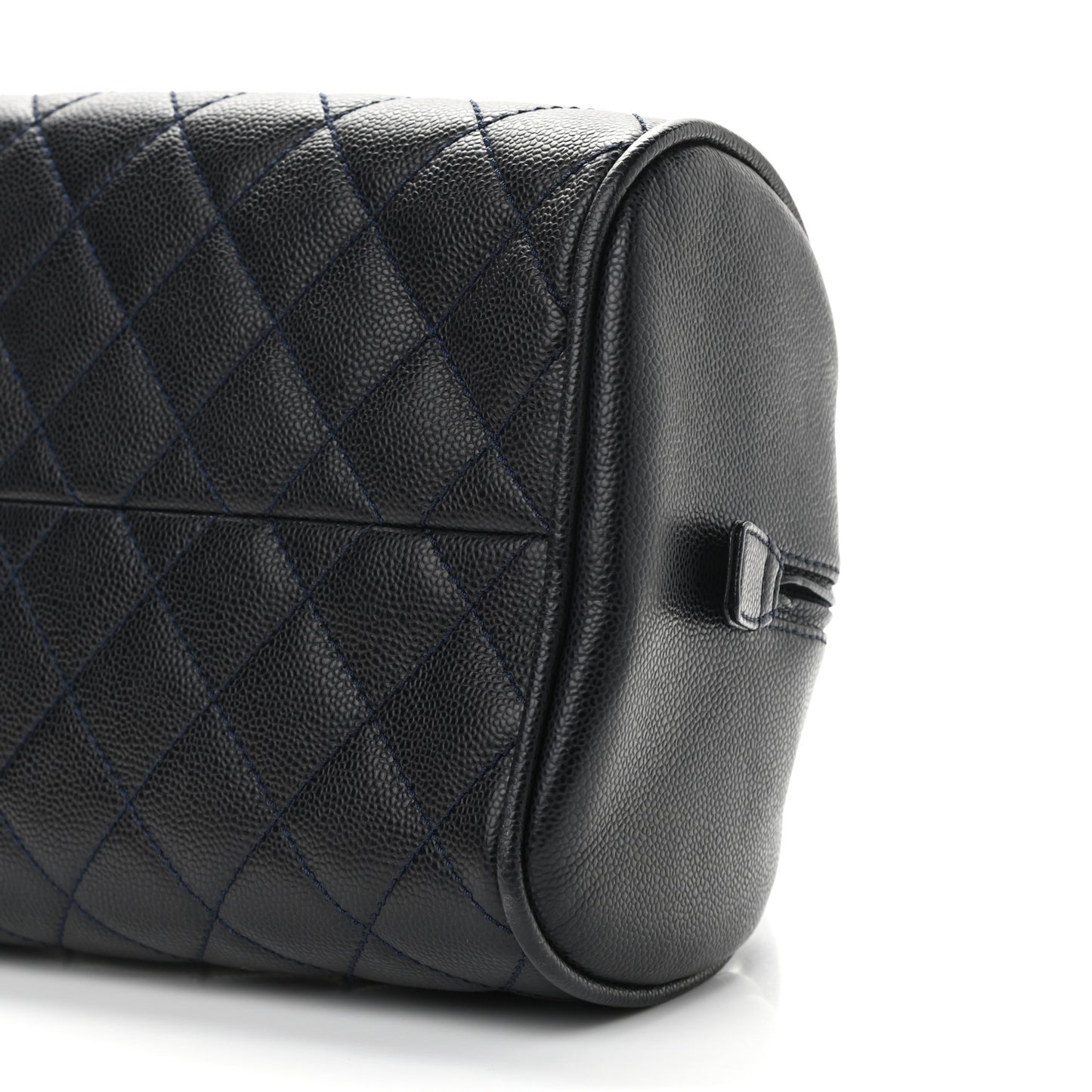 Caviar Quilted Bowler Navy Blue