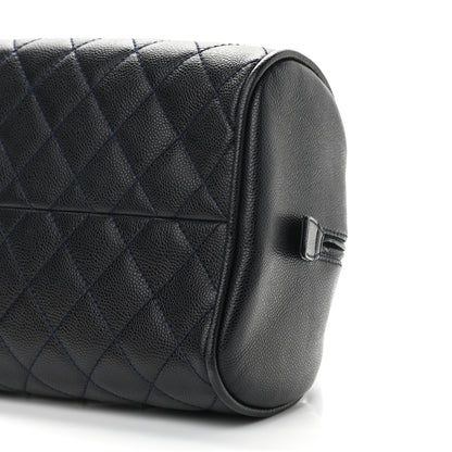 Chanel Caviar Quilted Bowler Navy Blue 10 of 10