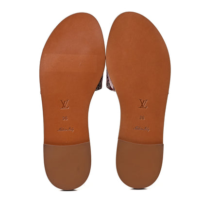 Louis Vuitton Jacquard Since 1854 Lock It Flat Mule 36 Bordeaux 5 of 8