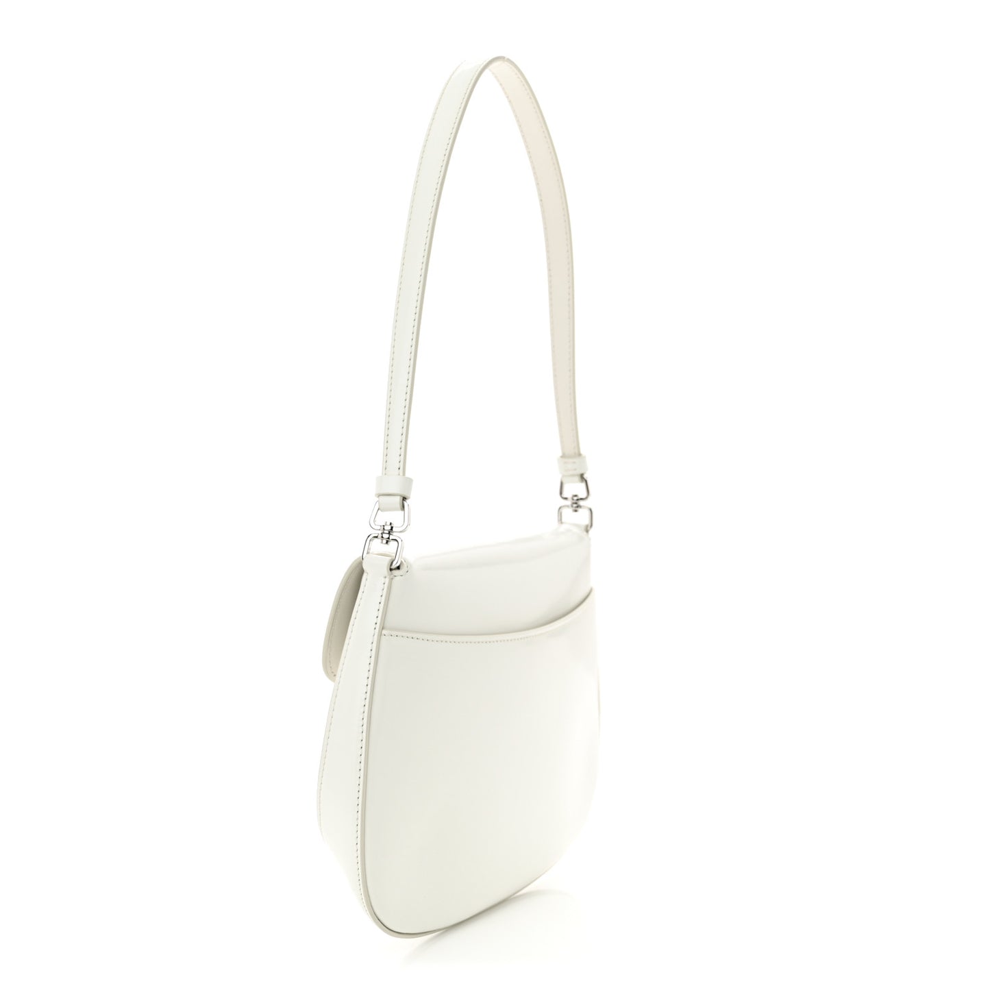 Spazzolato Cleo Flap Shoulder Bag White