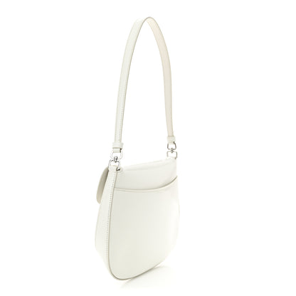 Prada Spazzolato Cleo Flap Shoulder Bag White 3 of 10